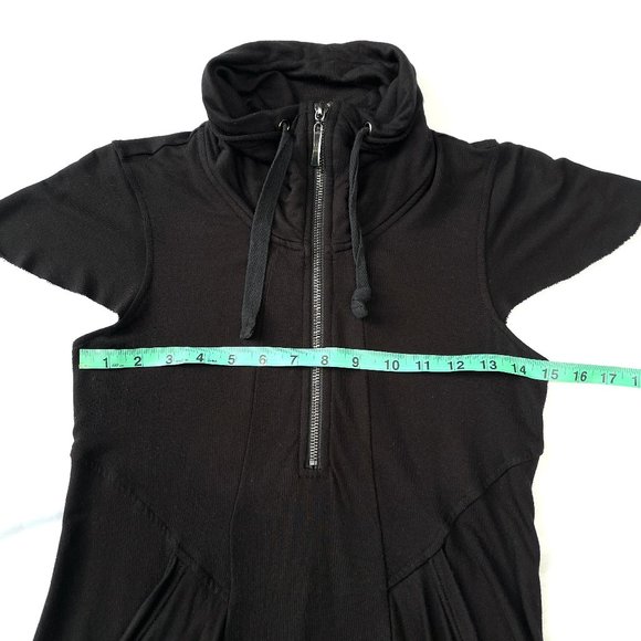 Philosophy Black Sleeve Half Zip Mesh Pockets Casual Dress - Picture 12 of 16